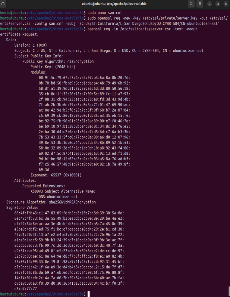 OpenSSL Certificate Signing Request