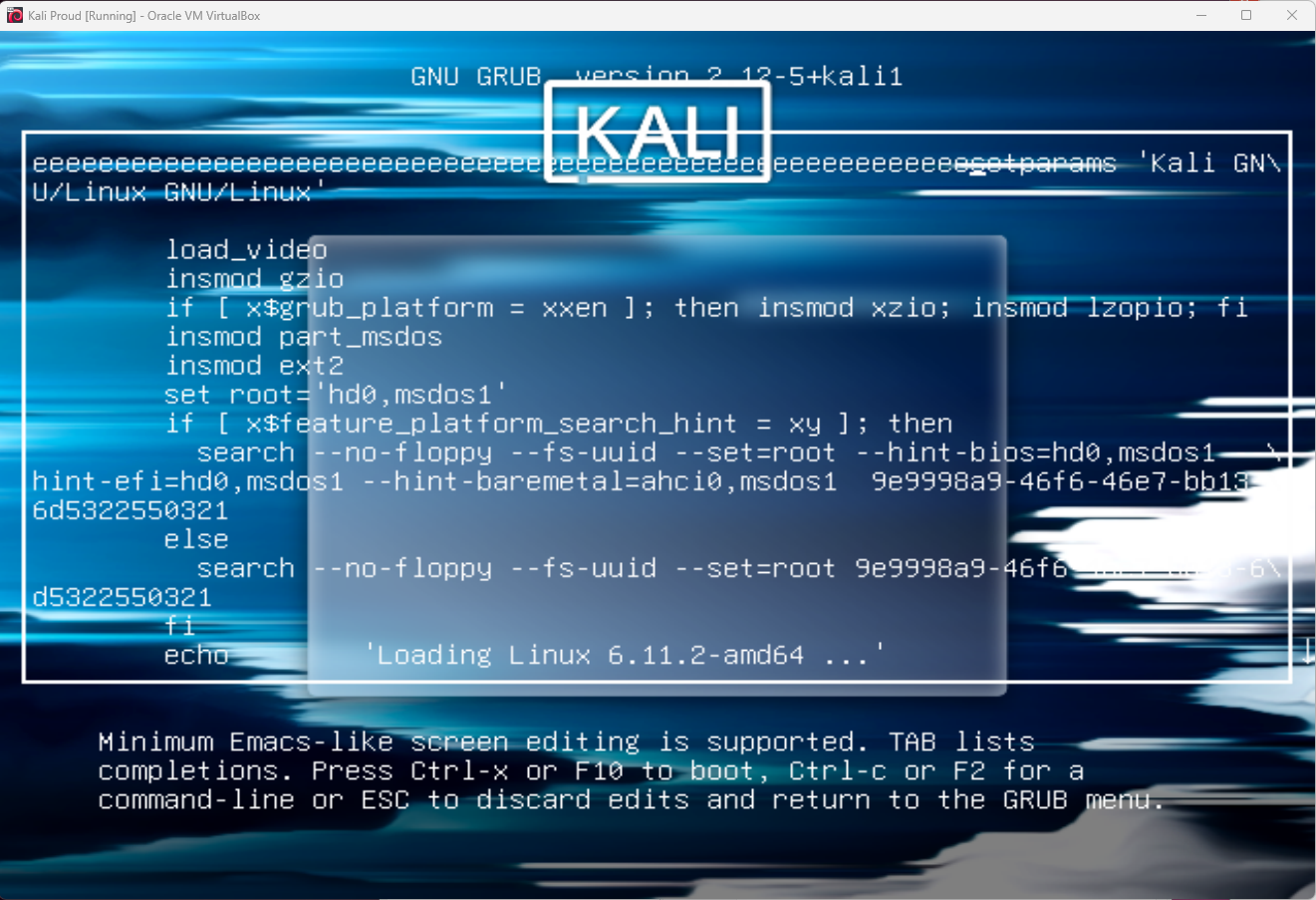 GRUB Bootloader Authentication Bypass - Kali Linux Login Bypass